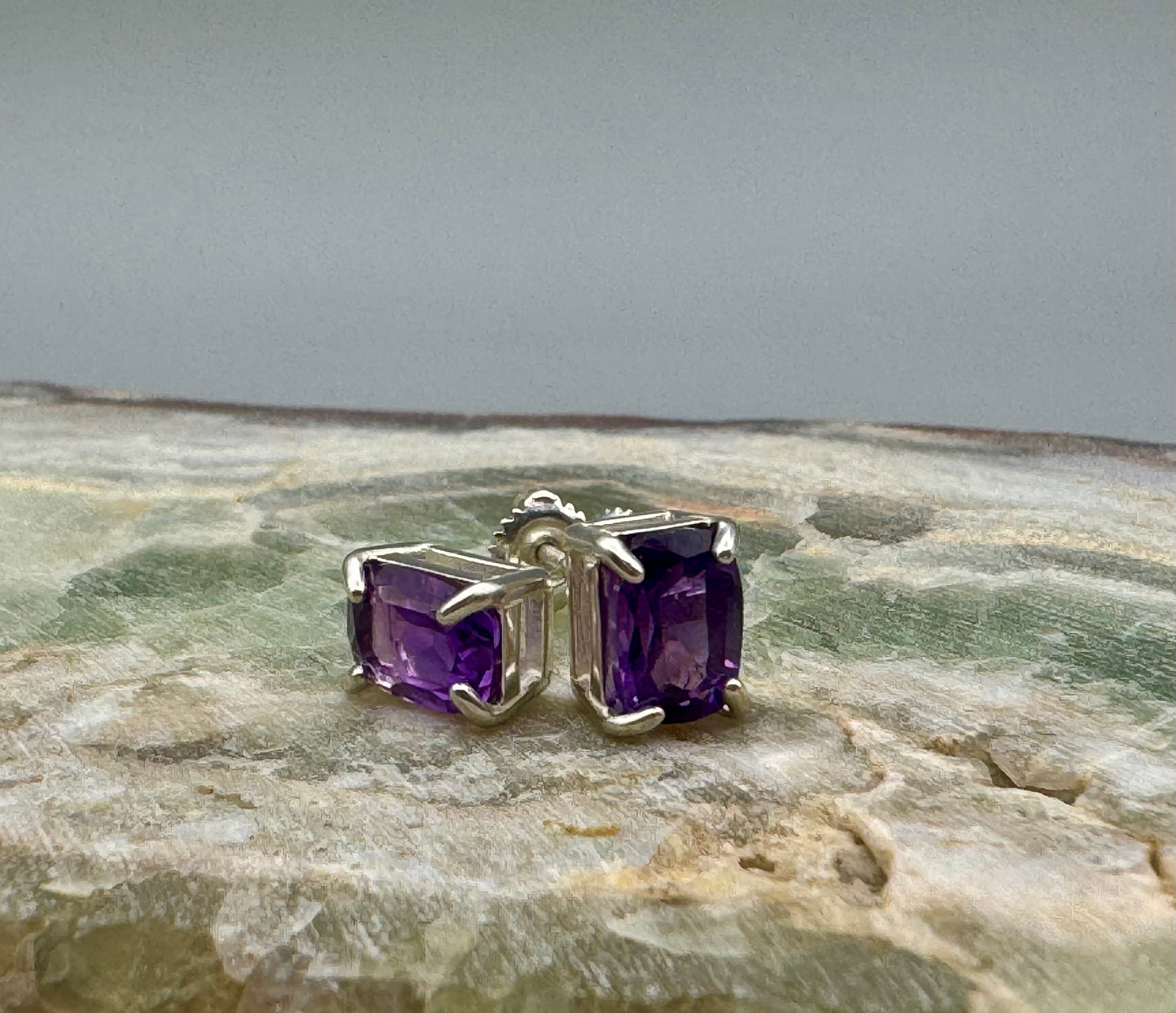 Amethyst sterling sliver earrings