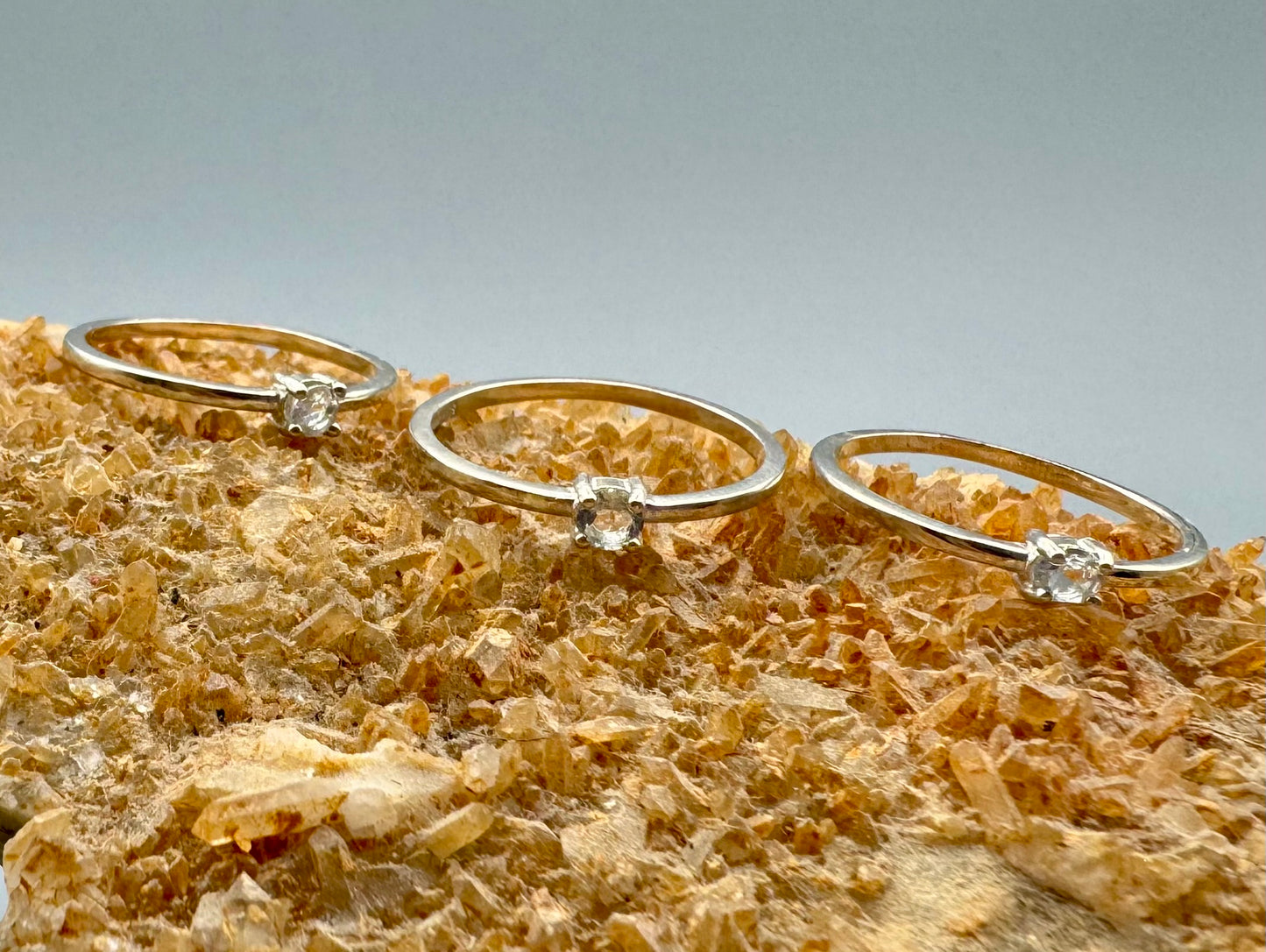 Aquamarine stackable rings