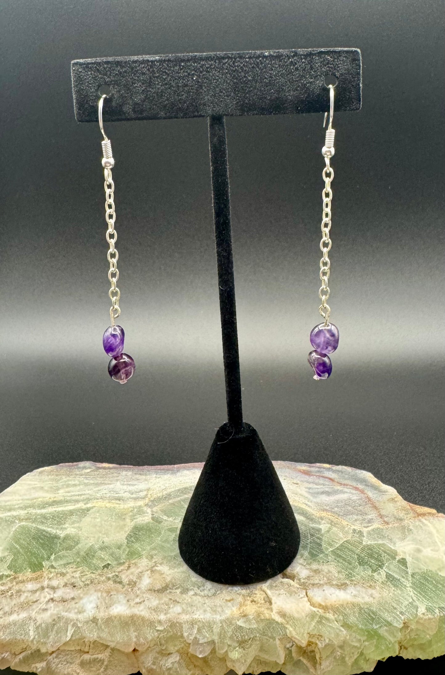 Amethyst drop earring