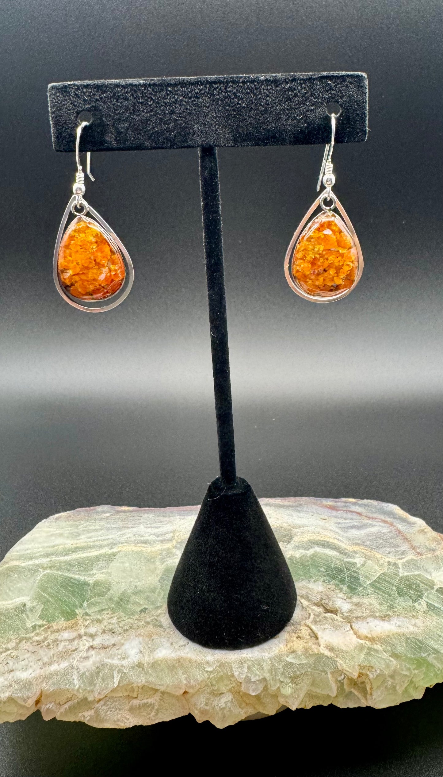 Teardrop Wulfenite earrings