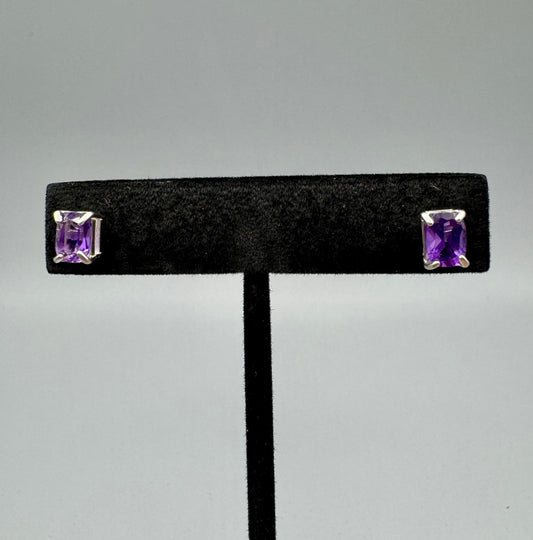 Amethyst sterling sliver earrings
