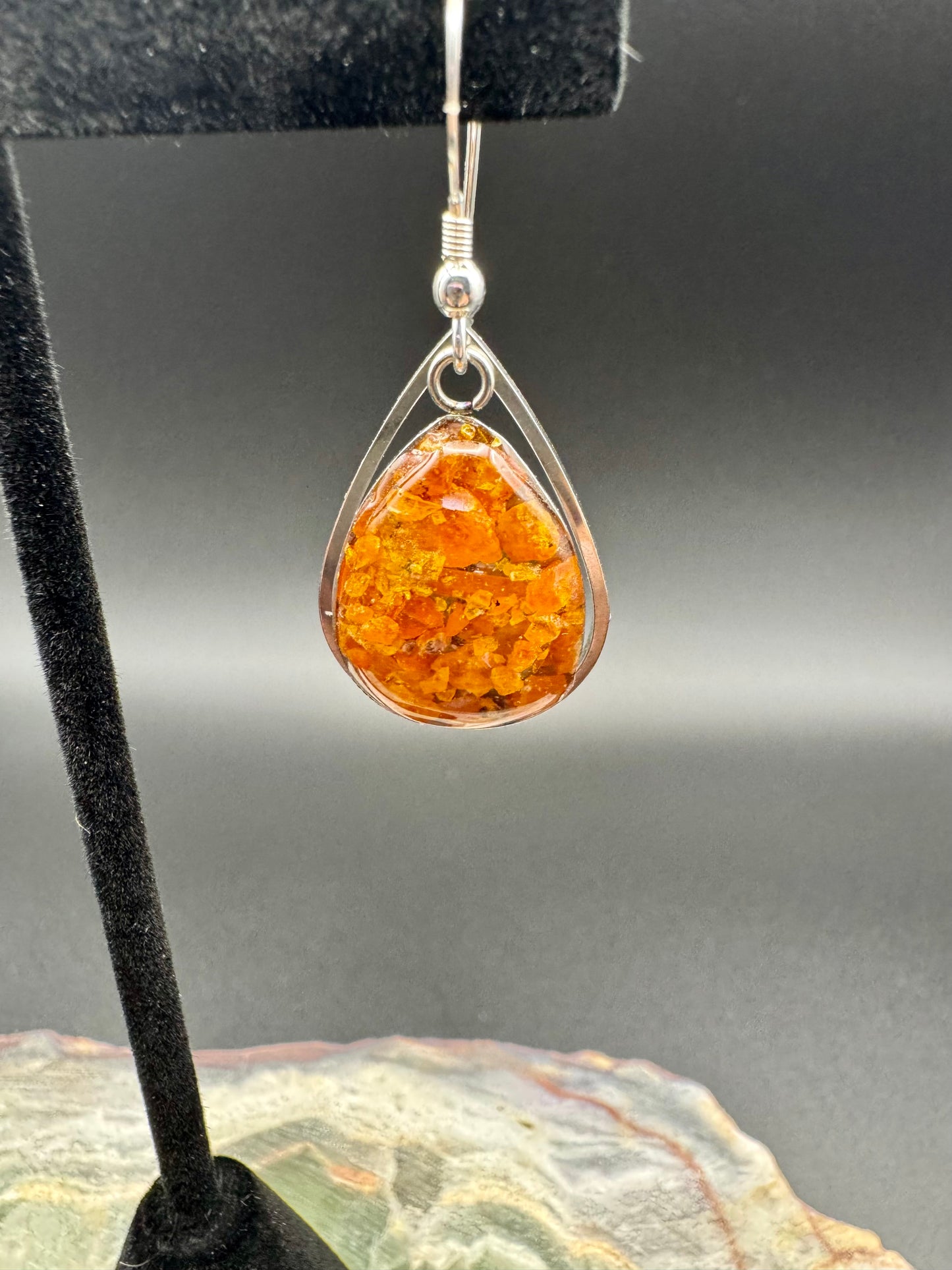 Teardrop Wulfenite earrings